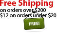 Free shipping for orders totaling $200 or more